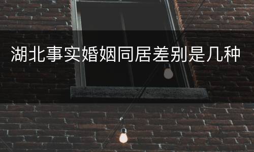 湖北事实婚姻同居差别是几种