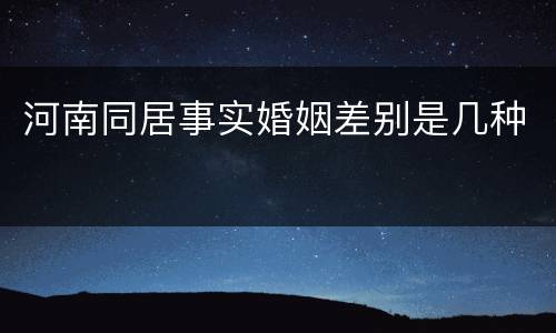 河南同居事实婚姻差别是几种