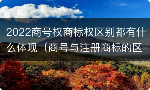 2022商号权商标权区别都有什么体现（商号与注册商标的区别）