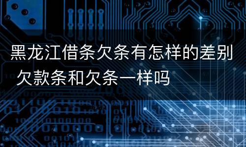 黑龙江借条欠条有怎样的差别 欠款条和欠条一样吗