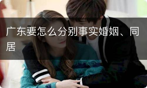 广东要怎么分别事实婚姻、同居