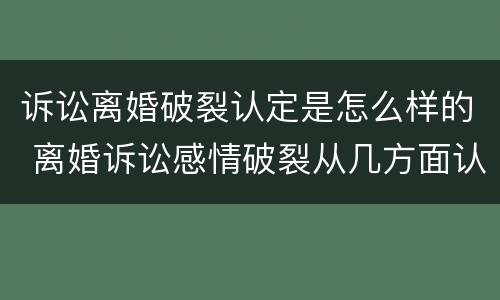 诉讼离婚破裂认定是怎么样的 离婚诉讼感情破裂从几方面认定