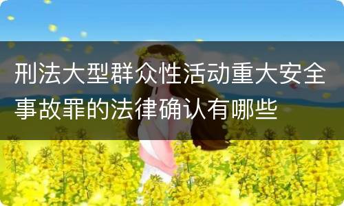 刑法大型群众性活动重大安全事故罪的法律确认有哪些