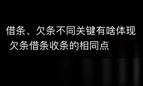 借条、欠条不同关键有啥体现 欠条借条收条的相同点