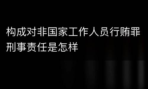 构成对非国家工作人员行贿罪刑事责任是怎样