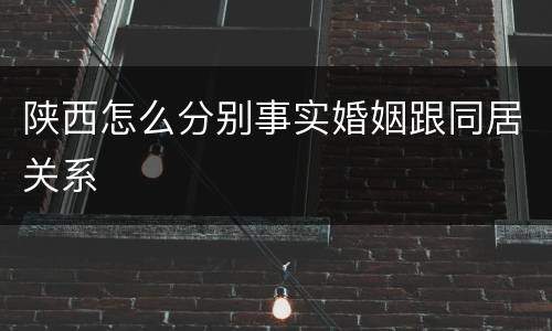 陕西怎么分别事实婚姻跟同居关系