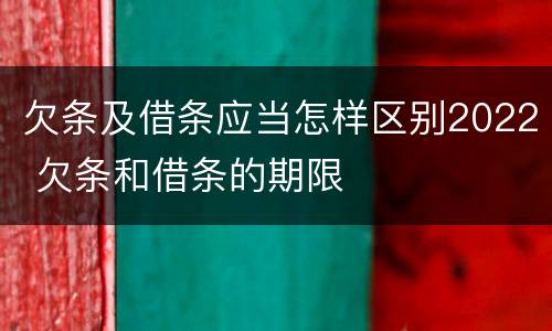 欠条及借条应当怎样区别2022 欠条和借条的期限