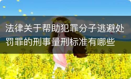 法律关于帮助犯罪分子逃避处罚罪的刑事量刑标准有哪些