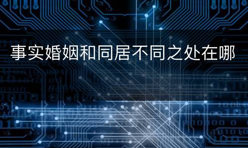 事实婚姻和同居不同之处在哪