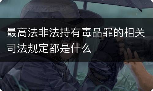 最高法非法持有毒品罪的相关司法规定都是什么