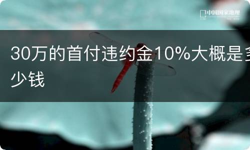 30万的首付违约金10%大概是多少钱