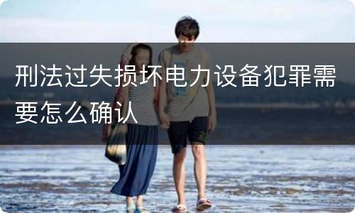 刑法过失损坏电力设备犯罪需要怎么确认