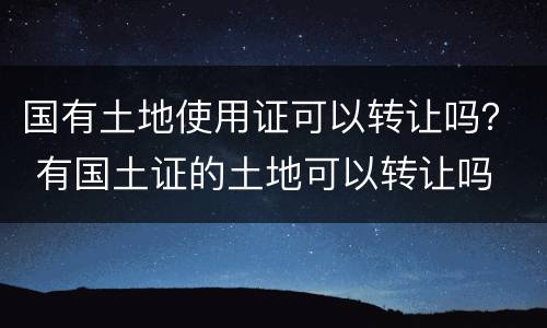 国有土地使用证可以转让吗？ 有国土证的土地可以转让吗