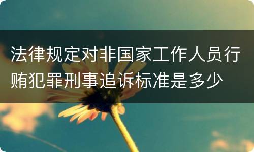 法律规定对非国家工作人员行贿犯罪刑事追诉标准是多少