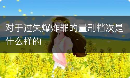 对于过失爆炸罪的量刑档次是什么样的