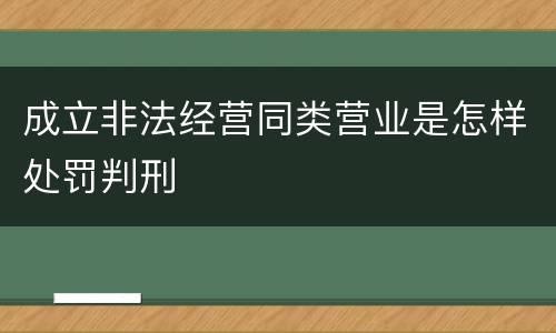 成立非法经营同类营业是怎样处罚判刑