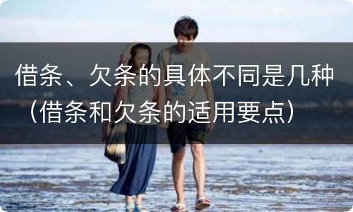 借条、欠条的具体不同是几种（借条和欠条的适用要点）
