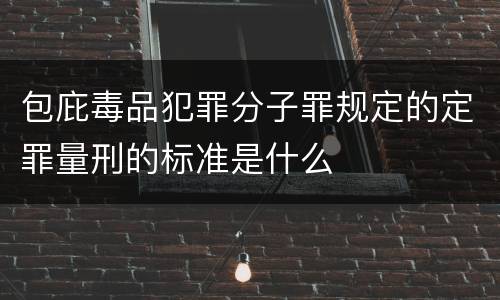 包庇毒品犯罪分子罪规定的定罪量刑的标准是什么