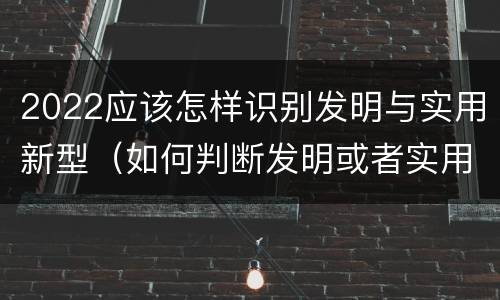 2022应该怎样识别发明与实用新型（如何判断发明或者实用新型的新颖性）