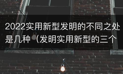 2022实用新型发明的不同之处是几种（发明实用新型的三个特点）