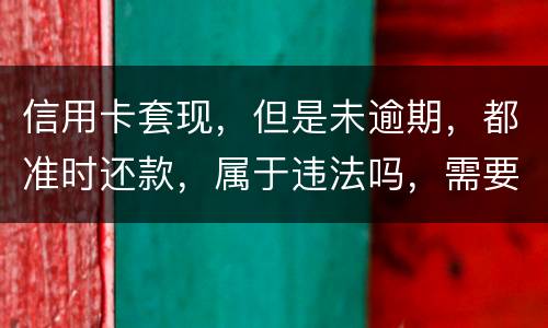 信用卡套现，但是未逾期，都准时还款，属于违法吗，需要付法律责任吗
