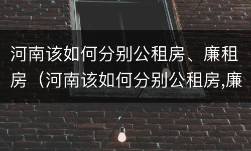 河南该如何分别公租房、廉租房（河南该如何分别公租房,廉租房呢）