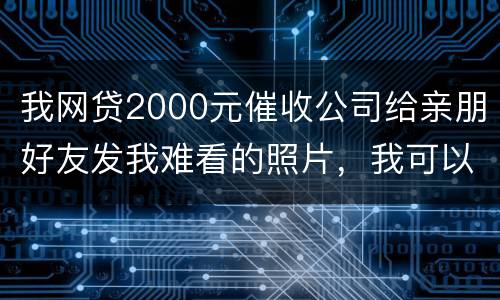 我网贷2000元催收公司给亲朋好友发我难看的照片，我可以维护吗
