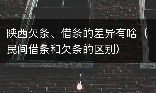 陕西欠条、借条的差异有啥（民间借条和欠条的区别）