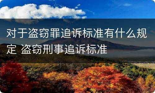 对于盗窃罪追诉标准有什么规定 盗窃刑事追诉标准
