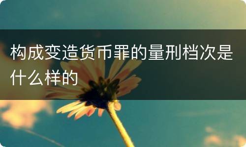 构成变造货币罪的量刑档次是什么样的