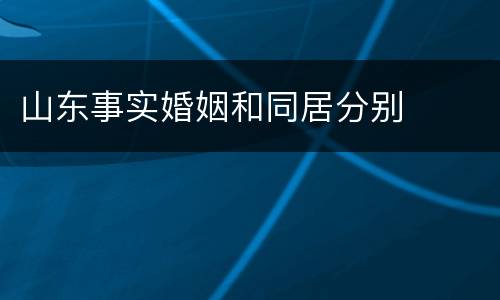 山东事实婚姻和同居分别