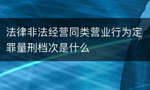 法律非法经营同类营业行为定罪量刑档次是什么