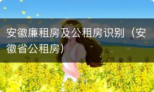 安徽廉租房及公租房识别（安徽省公租房）