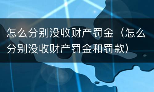 怎么分别没收财产罚金（怎么分别没收财产罚金和罚款）