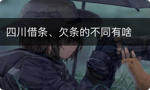 四川借条、欠条的不同有啥