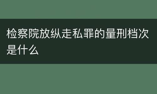 检察院放纵走私罪的量刑档次是什么