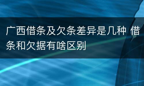 广西借条及欠条差异是几种 借条和欠据有啥区别
