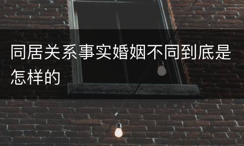 同居关系事实婚姻不同到底是怎样的