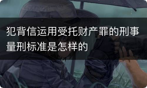 犯背信运用受托财产罪的刑事量刑标准是怎样的