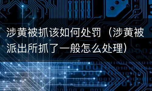 涉黄被抓该如何处罚（涉黄被派出所抓了一般怎么处理）