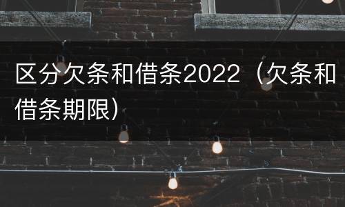 区分欠条和借条2022（欠条和借条期限）