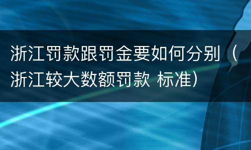 浙江罚款跟罚金要如何分别（浙江较大数额罚款 标准）