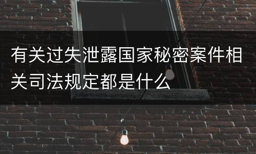 有关过失泄露国家秘密案件相关司法规定都是什么