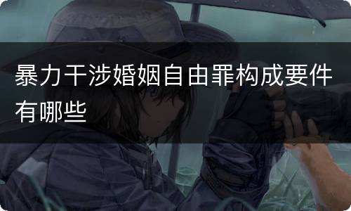 暴力干涉婚姻自由罪构成要件有哪些