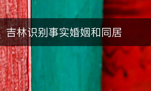 吉林识别事实婚姻和同居