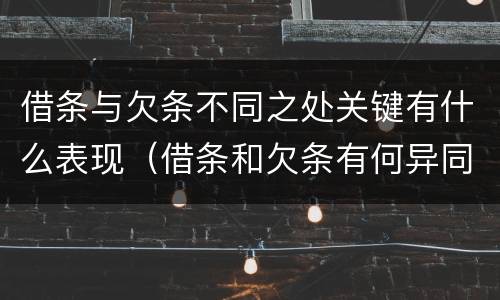 借条与欠条不同之处关键有什么表现（借条和欠条有何异同）