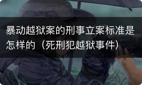 暴动越狱案的刑事立案标准是怎样的（死刑犯越狱事件）
