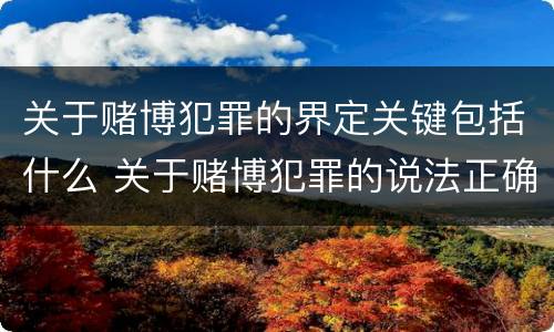关于赌博犯罪的界定关键包括什么 关于赌博犯罪的说法正确的有