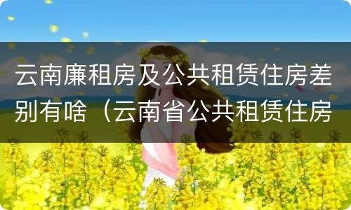云南廉租房及公共租赁住房差别有啥（云南省公共租赁住房）