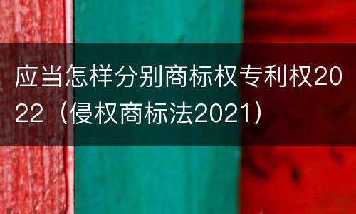 应当怎样分别商标权专利权2022（侵权商标法2021）